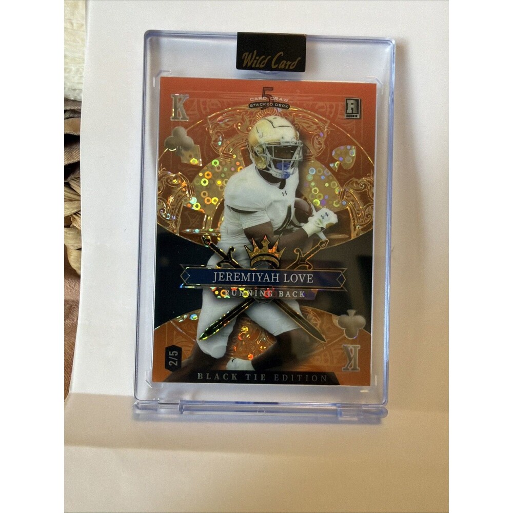 Wild Card 5 Card Draw Stacked Deck Black Tie Jeremiyah Love- 2/5 Football 2024